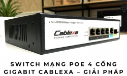 Switch mạng PoE 4 cổng gigabit Cablexa – Giải pháp mạng công nghiệp tối ưu